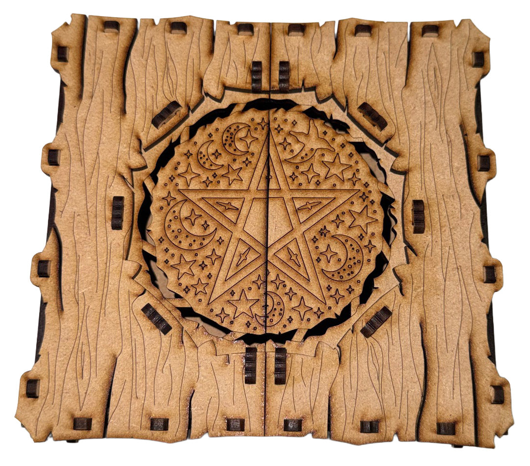 Pentagram Flip-Lid Wooden Box